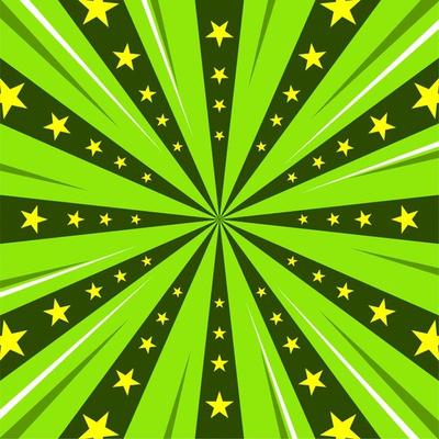 Comic green background with star