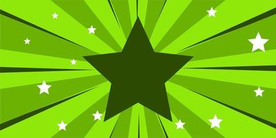 fondo verde cómico con estrella vector
