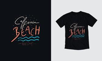 Summer vector illustration for t-shirt and other design print productions. Summer, sunset, surfing, sea waves.