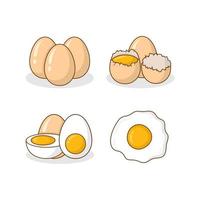 colección de ilustración de diseño de vector de huevos de gallina