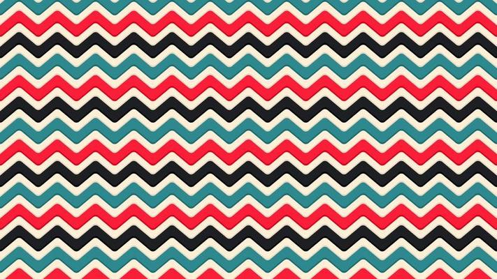 Zig zag rounded seamless pattern colored design background