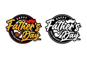 Happy fathers day best dad ever vector design logo