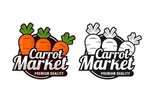 colección de logotipos de diseño de calidad premium del mercado de zanahorias vector