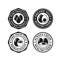 Farm fresh eggs badge stamp design collection vector