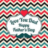 Happy fathers day card banner love you dad vintage style vector design background