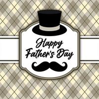 feliz día del padre tarjeta banner bigote y sombrero vector diseño fondo