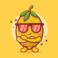 dibujos animados aislados de mascota de personaje de limón super cool en diseño de estilo plano. gran recurso para icono, símbolo, logo, pegatina, banner. vector