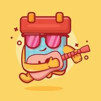 Cool calendar character mascot playing guitar isolated cartoon in flat style design vector