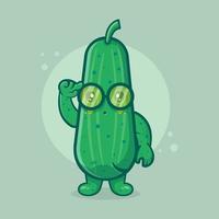 geek cucumber character mascot isolated cartoon in flat style design. great resource for icon,symbol, logo, sticker,banner.
