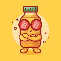 cute cooking oil bottle character mascot with cool gesture isolated cartoon in flat style design vector