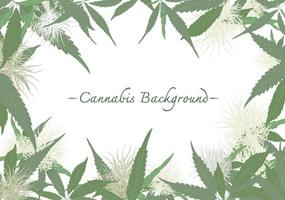 Cannabis tree and leaves frame background