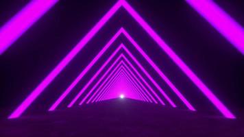 Moving forward through an endless futuristic triangular tunnel. 4K Video Animation loop.
