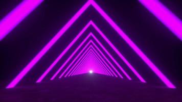 Moving forward through an endless futuristic triangular tunnel. 4K Video Animation loop.