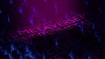 3D animation. Metaverse word on a futuristic background. video