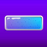 Game button in 2d style on colorful background. Options panel settings button blue. Cartoon vector illustration. Game ui for mobile casual games, ui kit, menu