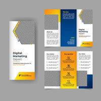 Digital marketing trifold brochure annual report cover, business tri fold corporate brochure cover or flyer design. Leaflet presentation. Catalog with Abstract geometric background. vector