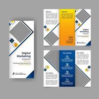 Digital marketing trifold brochure annual report cover, business tri fold corporate brochure cover or flyer design. Leaflet presentation. Catalog with Abstract geometric background vector
