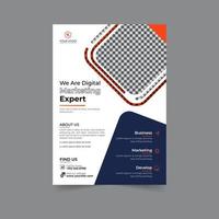 Business flyer design corporate flyer template geometric shape poster design brochure gradient abstract magazine background space for photo in A5 size vector