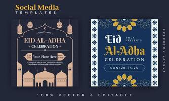 Eid Al Adha Social Media Post design. A good template for advertising on social media. Perfect for social media Sale posts, and web banner internet ads. vector