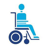 Disabled Person Glyph Two Color Icon vector