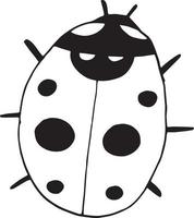 ladybug icon. hand drawn doodle style. , minimalism monochrome sketch insect vector