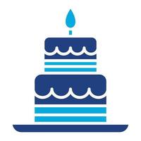 Two Layered Cake Glyph Two Color Icon vector