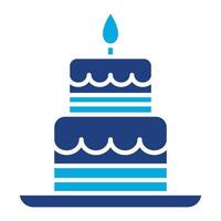 Two Layered Cake Glyph Two Color Icon vector