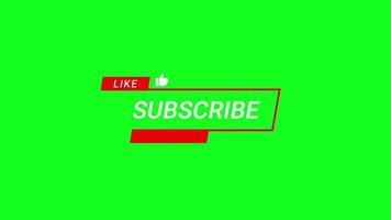 Subscribe Button Green Screen Red Blue Line video