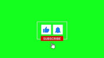 Subscribe Button Green Screen Centre Square video