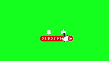 Subscribe Button in the middle Green Screen Free video