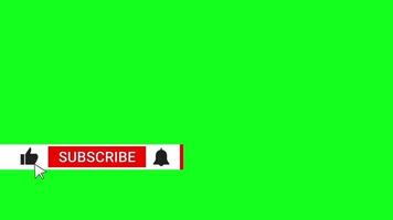botón de suscripción simple pantalla verde cuadrado lado izquierdo video