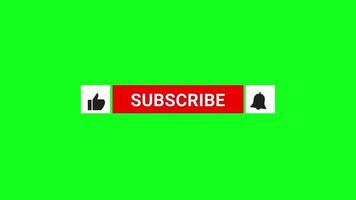 Animate Subscribe Like Notification Button Green Screen Free video