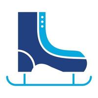 Ice Skate Glyph Two Color Icon vector