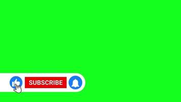 Abonnieren-Schaltfläche grüner Bildschirm auf der linken Seite video