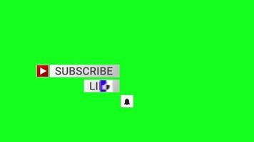 botón de suscripción pantalla verde tres partes video