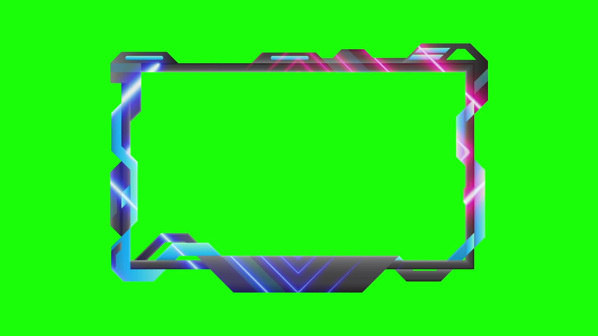 Twitch Overlay Stream Frame Green Screen With Neon 7836617 Stock Video at  Vecteezy