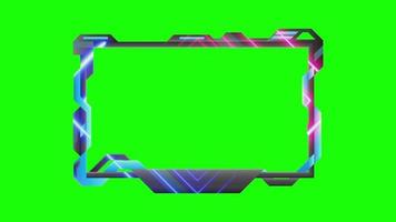 écran vert de cadre de flux de superposition de twitch avec néon video