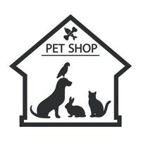 ilustración del logotipo de la tienda de mascotas vector