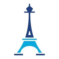 Eiffel Tower Glyph Two Color Icon vector