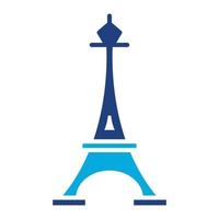 Eiffel Tower Glyph Two Color Icon vector