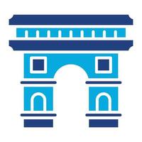 Arc De Triomphe Glyph Two Color Icon vector