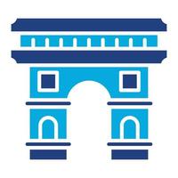 Arc De Triomphe Glyph Two Color Icon vector