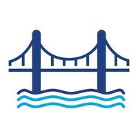 Golden Gate Bridge Glyph Two Color Icon vector