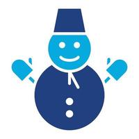 Snowman Glyph Two Color Icon vector