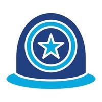 Police Helmet Glyph Two Color Icon vector