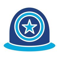 Police Helmet Glyph Two Color Icon vector