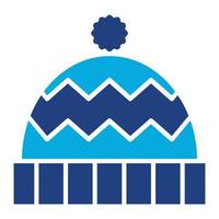 Winter Hat Glyph Two Color Icon vector