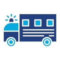 Police Van Glyph Two Color Icon vector