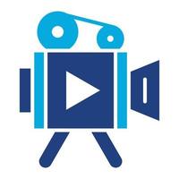 Video Camera Glyph Two Color Icon vector