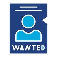 Wanted Glyph Two Color Icon vector